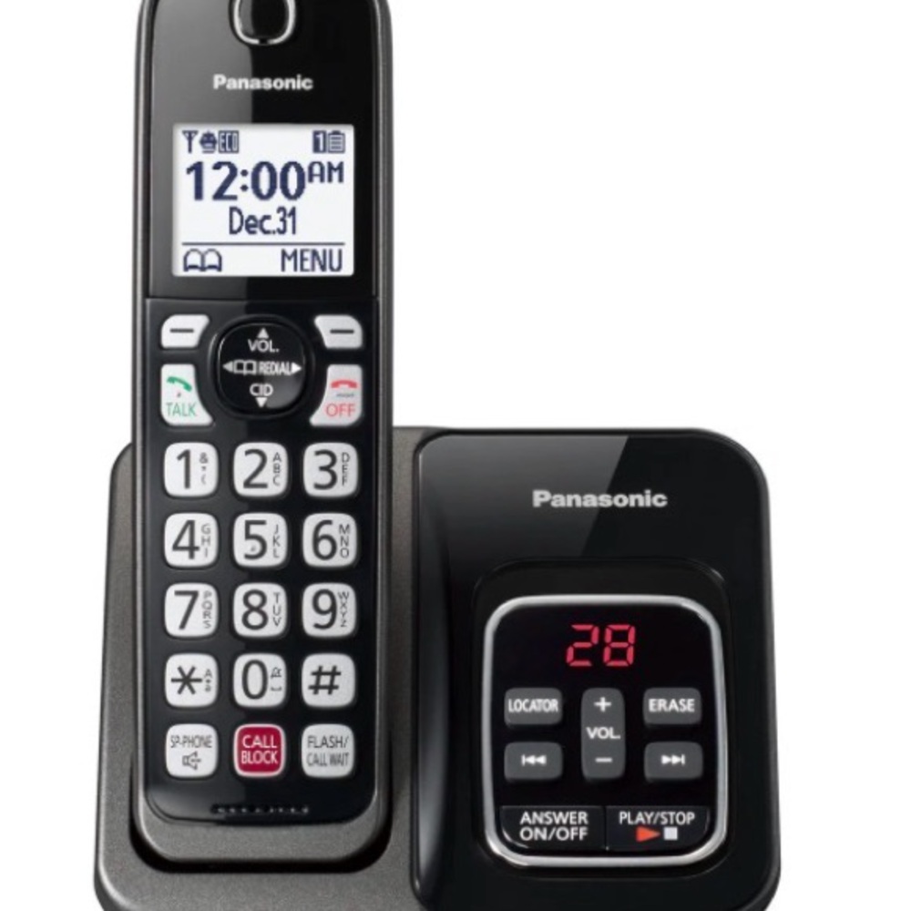 Panasonic Cordless Phone with Answering Machine, Advanced Call Block